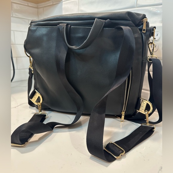 Fawn Design Original Black Diaper Bag with Gold Hardware